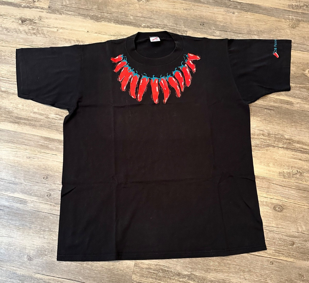 VTG Chili Peppers 90s Men’s L Black Shirt Double-Sided Graphic Single Stitch